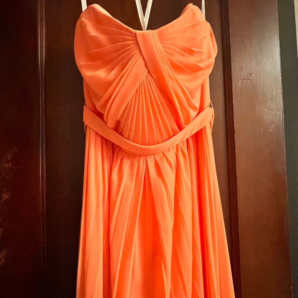 David’s Bridal Convertible Versa Long Mesh Dress Size 8 Coral Reef NWOT